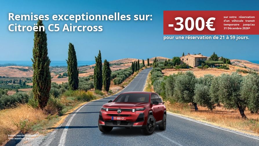 Remises exceptionnelles pour une réservation de 21 à 59 jours.